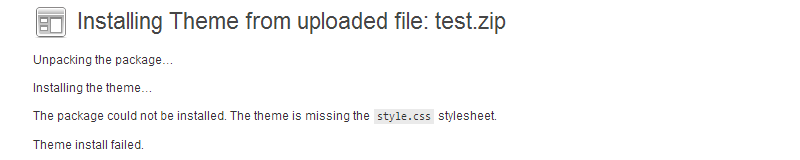 Wordpress theme issue - Missing Stylesheet